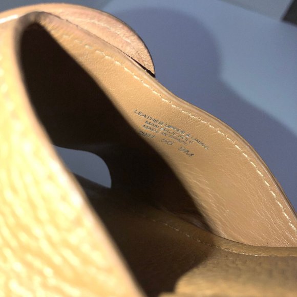 Tory Burch Patti Wedge Sandals Slides Platform Camel Brown Leather Womens 9M 9 - Picture 11 of 12